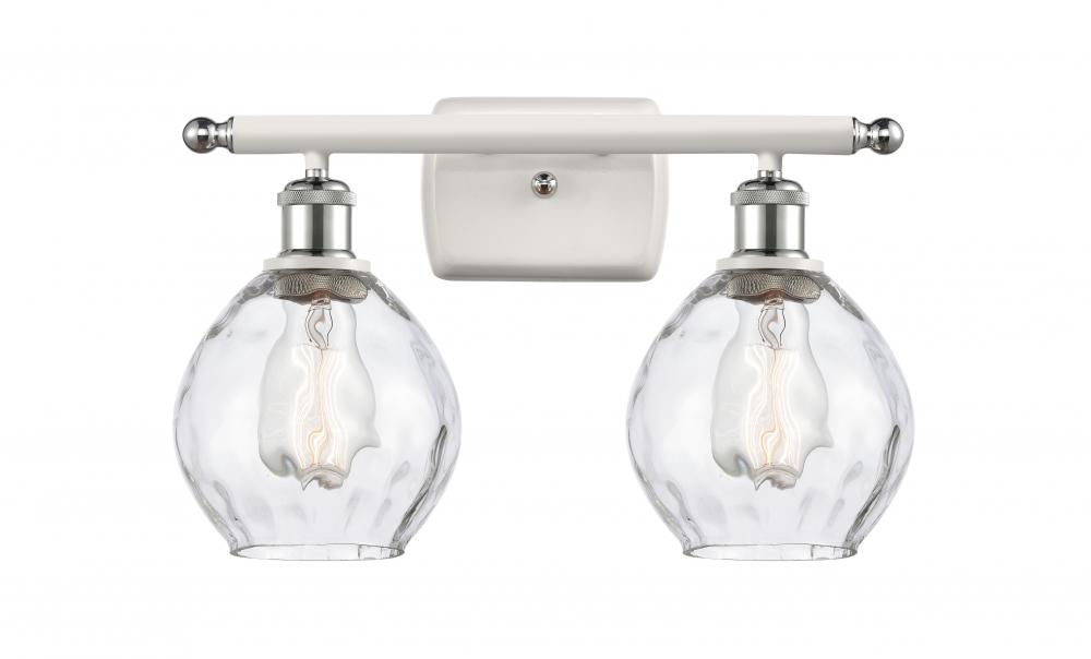 Waverly - 2 Light - 16 inch - White Polished Chrome - Bath Vanity Light