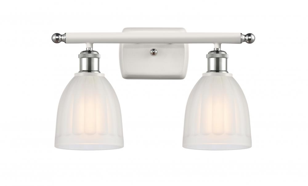 Brookfield - 2 Light - 16 inch - White Polished Chrome - Bath Vanity Light