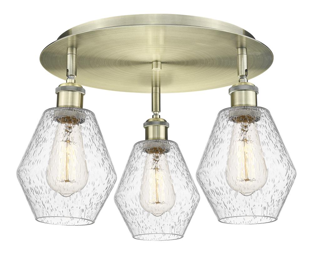 Cindyrella - 3 Light - 18 inch - Antique Brass - Flush Mount