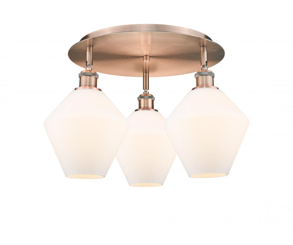 Cindyrella - 3 Light - 20 inch - Antique Copper - Flush Mount