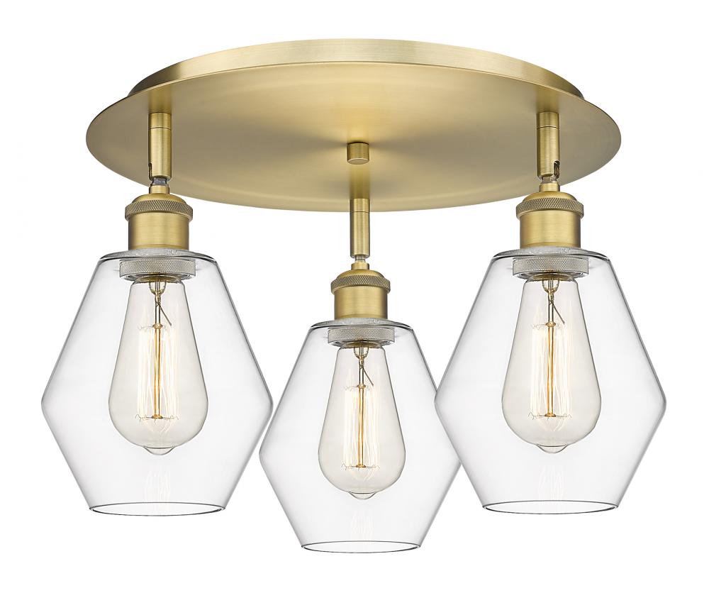 Cindyrella - 3 Light - 18 inch - Brushed Brass - Flush Mount