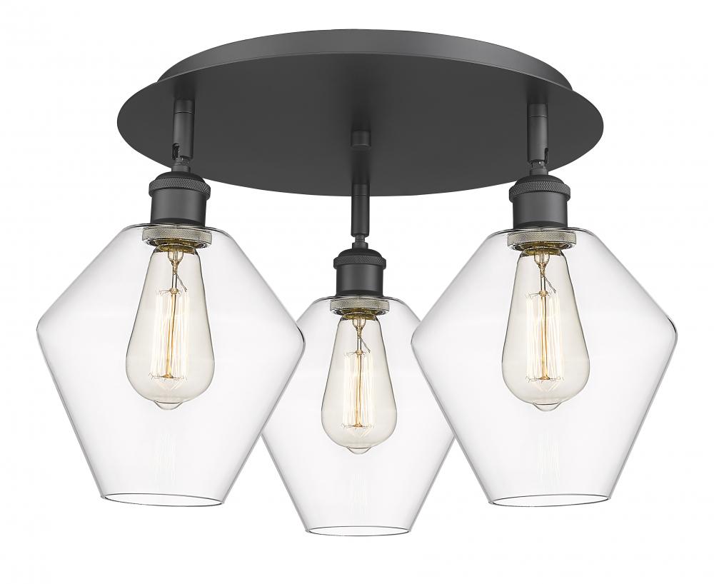 Cindyrella - 3 Light - 20 inch - Matte Black - Flush Mount