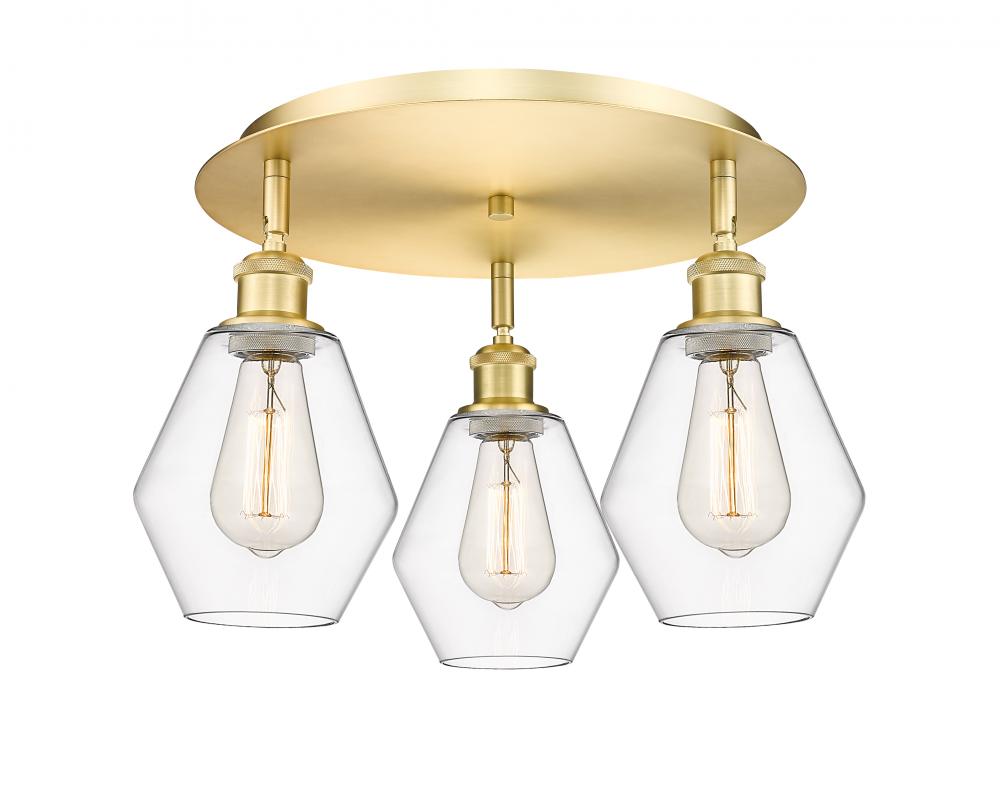 Cindyrella - 3 Light - 18 inch - Satin Gold - Flush Mount