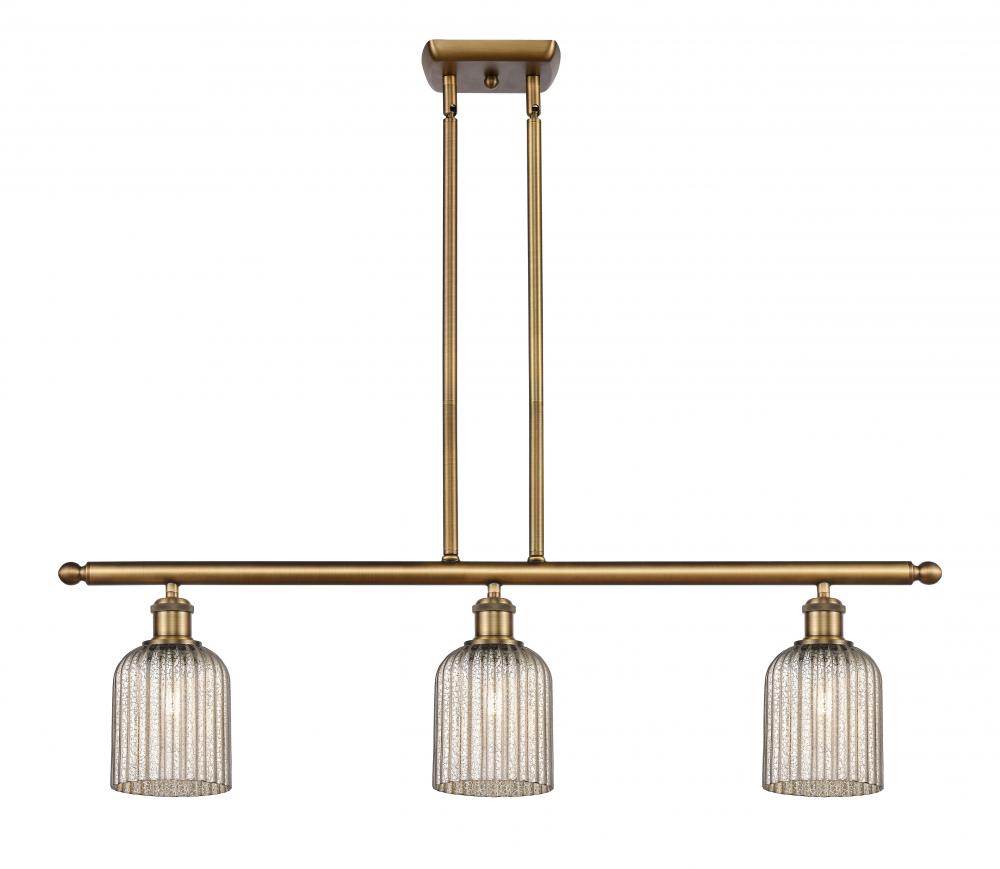 Bridal Veil - 3 Light - 36 inch - Brushed Brass - Cord hung - Island Light