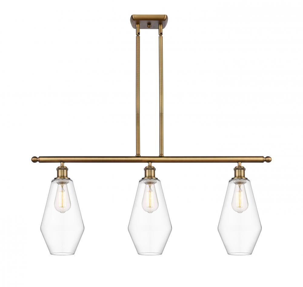 Cindyrella - 3 Light - 36 inch - Brushed Brass - Cord hung - Island Light