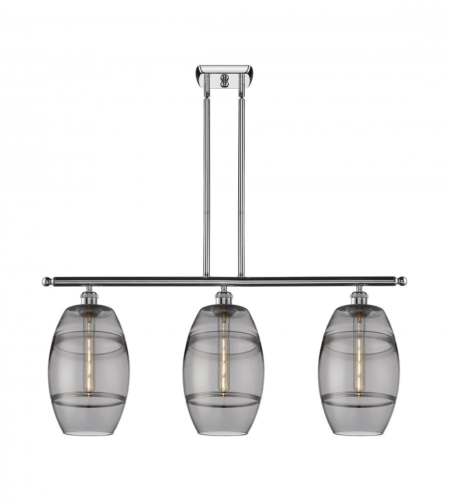 Vaz - 3 Light - 36 inch - Polished Chrome - Cord hung - Island Light