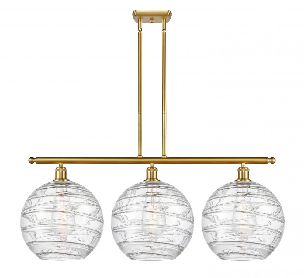 Athens Deco Swirl - 3 Light - 39 inch - Satin Gold - Cord hung - Island Light