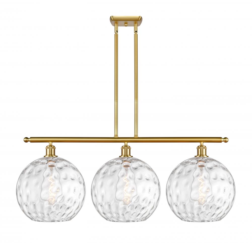 Athens Water Glass - 3 Light - 39 inch - Satin Gold - Stem Hung - Island Light