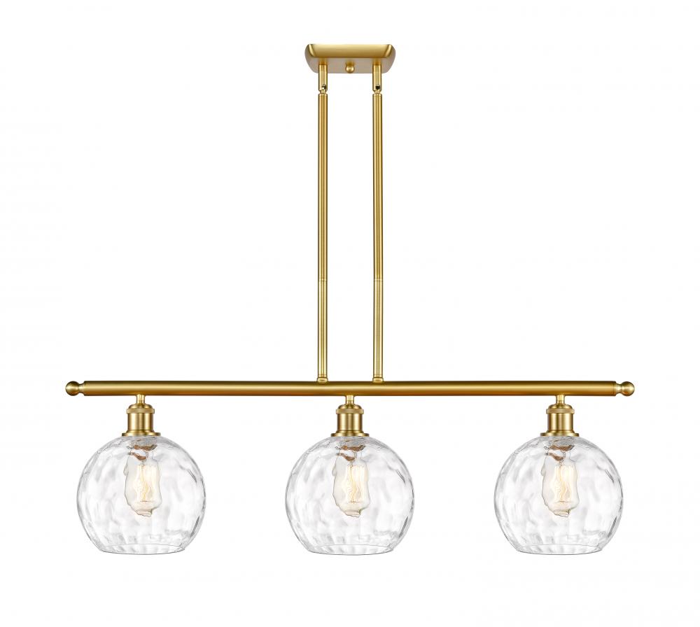 Athens Water Glass - 3 Light - 36 inch - Satin Gold - Cord hung - Island Light