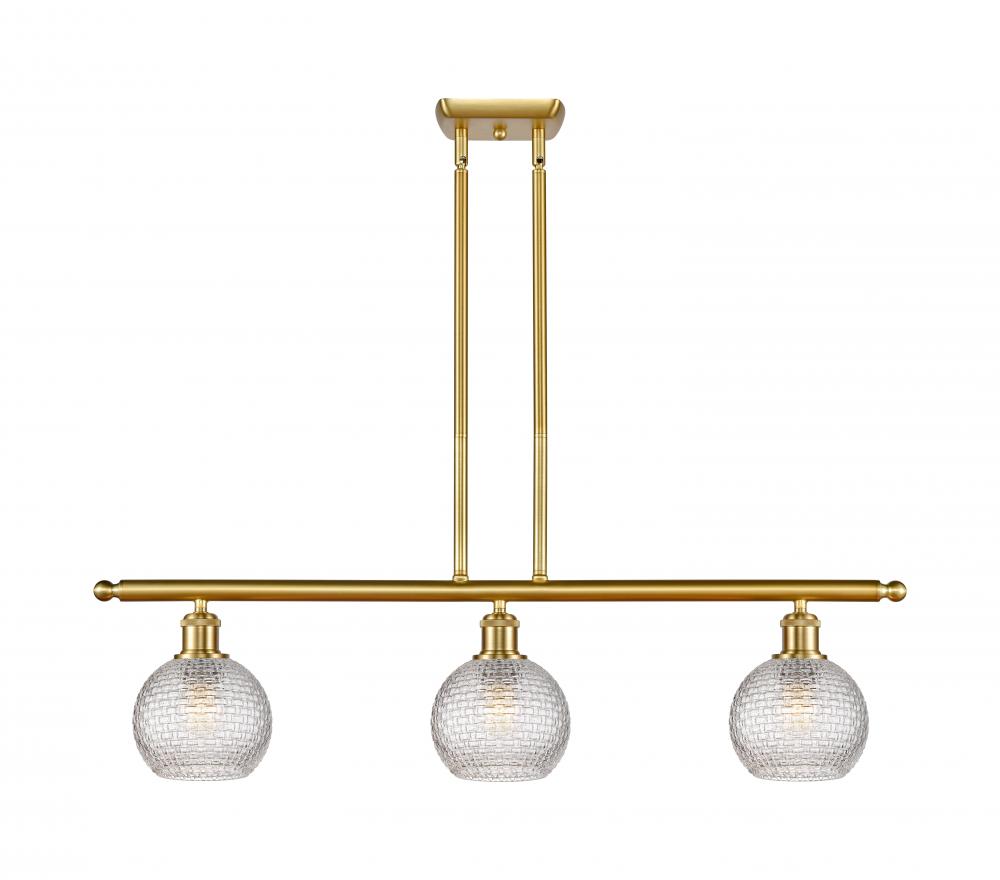 Athens - 3 Light - 36 inch - Satin Gold - Cord hung - Island Light