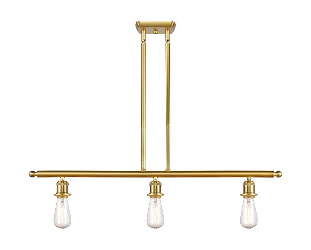 Bare Bulb - 3 Light - 36 inch - Satin Gold - Cord hung - Island Light