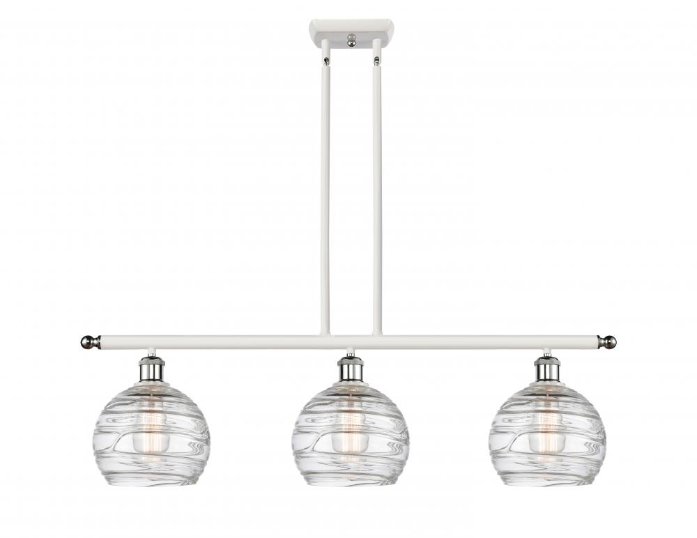 Athens Deco Swirl - 3 Light - 36 inch - White Polished Chrome - Cord hung - Island Light