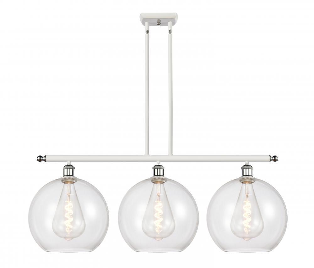 Athens - 3 Light - 37 inch - White Polished Chrome - Stem Hung - Island Light