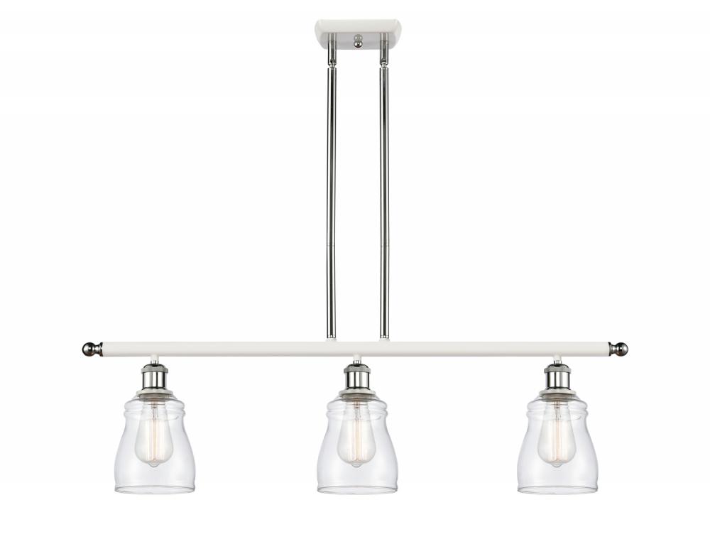 Ellery - 3 Light - 36 inch - White Polished Chrome - Cord hung - Island Light