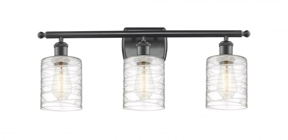 Cobbleskill - 3 Light - 25 inch - Matte Black - Bath Vanity Light