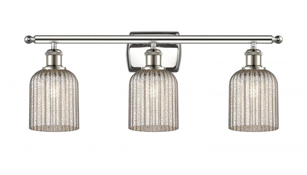 Bridal Veil - 3 Light - 25 inch - Polished Nickel - Bath Vanity Light