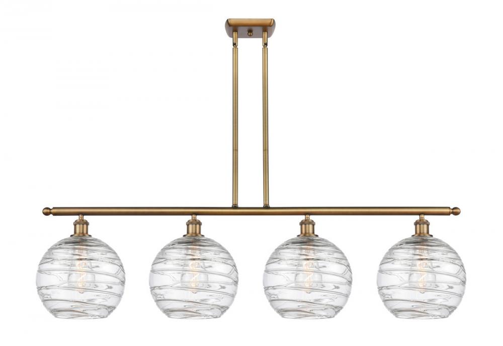 Athens Deco Swirl - 4 Light - 48 inch - Brushed Brass - Cord hung - Island Light