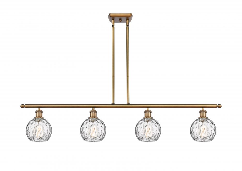 Athens Water Glass - 4 Light - 48 inch - Brushed Brass - Cord hung - Island Light