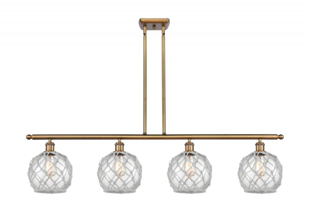 Farmhouse Rope - 4 Light - 48 inch - Brushed Brass - Cord hung - Island Light