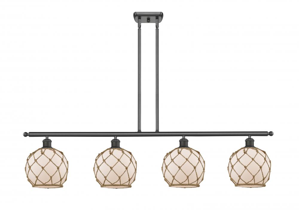 Farmhouse Rope - 4 Light - 48 inch - Oil Rubbed Bronze - Cord hung - Island Light