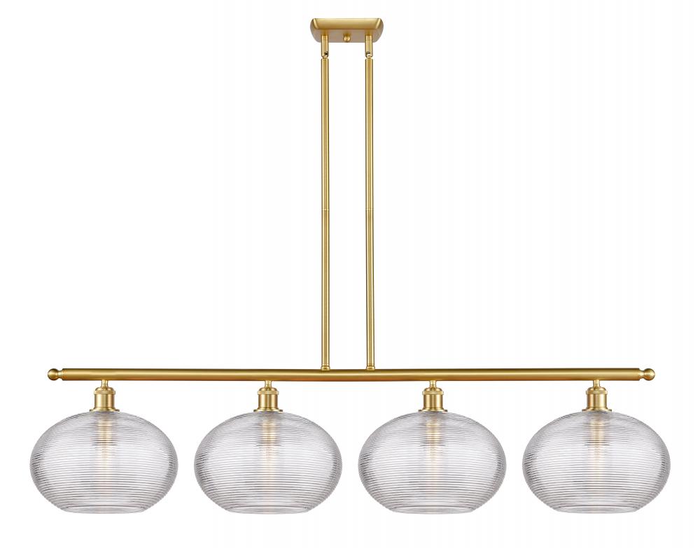 Ithaca - 4 Light - 50 inch - Satin Gold - Cord hung - Island Light