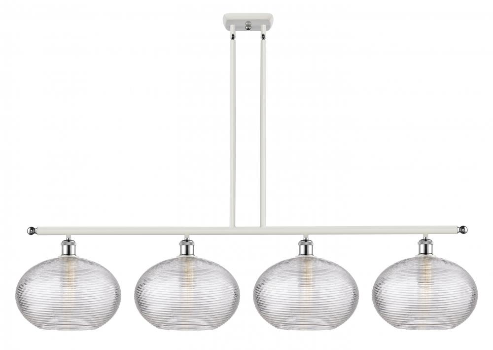 Ithaca - 4 Light - 50 inch - White Polished Chrome - Cord hung - Island Light