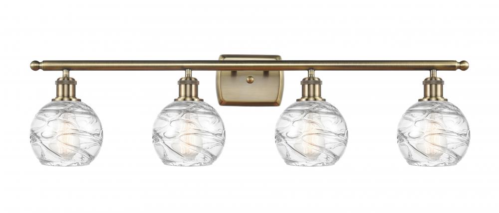 Athens Deco Swirl - 4 Light - 36 inch - Antique Brass - Bath Vanity Light