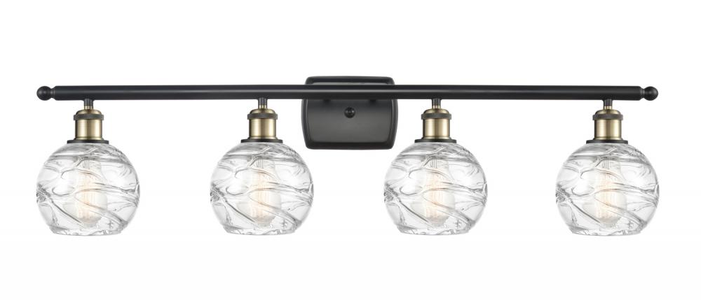 Athens Deco Swirl - 4 Light - 36 inch - Black Antique Brass - Bath Vanity Light