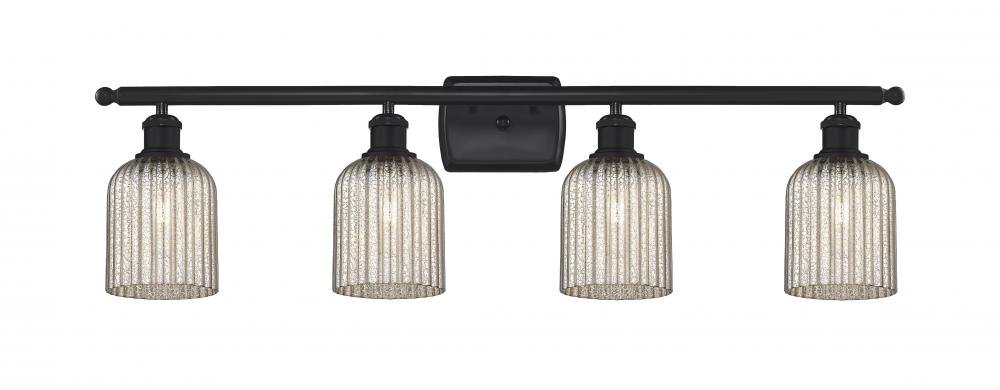 Bridal Veil - 4 Light - 35 inch - Matte Black - Bath Vanity Light