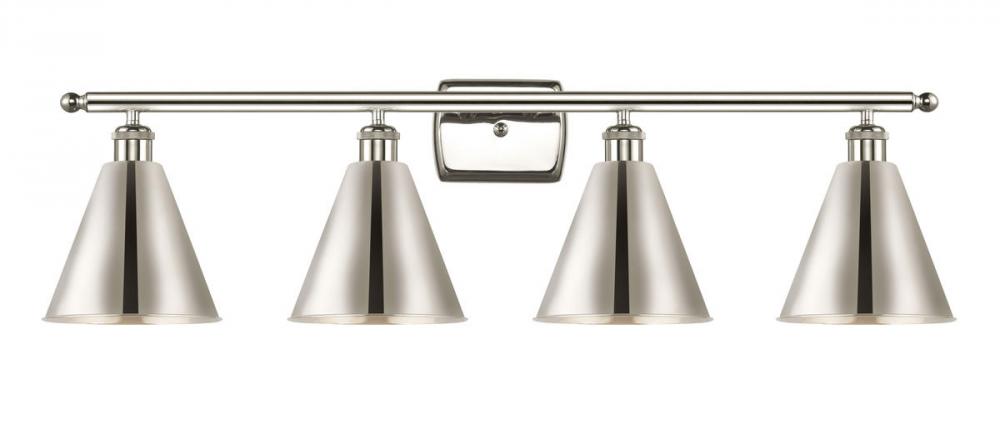 Berkshire - 4 Light - 38 inch - Polished Nickel - Bath Vanity Light