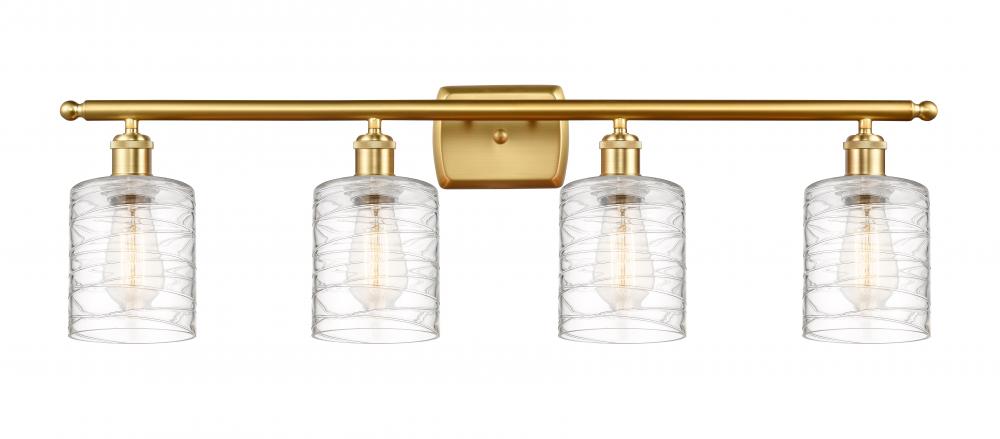 Cobbleskill - 4 Light - 35 inch - Satin Gold - Bath Vanity Light