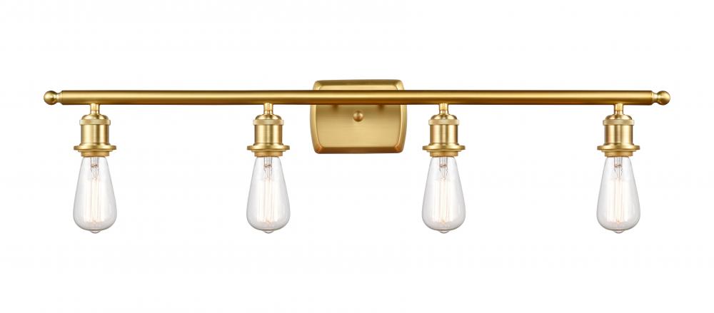 Bare Bulb - 4 Light - 36 inch - Satin Gold - Bath Vanity Light