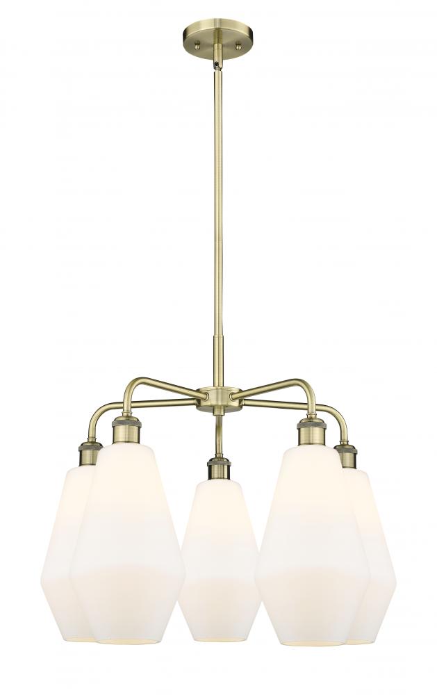 Cindyrella - 5 Light - 25 inch - Antique Brass - Chandelier