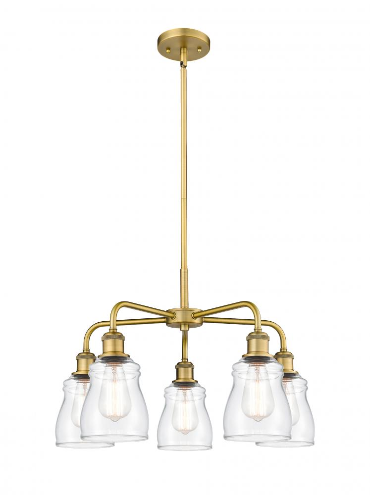 Ellery - 5 Light - 23 inch - Brushed Brass - Chandelier