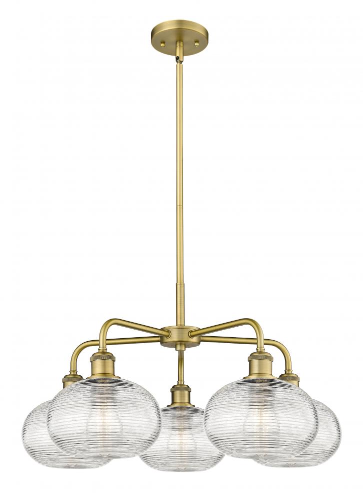 Ithaca - 5 Light - 26 inch - Brushed Brass - Chandelier