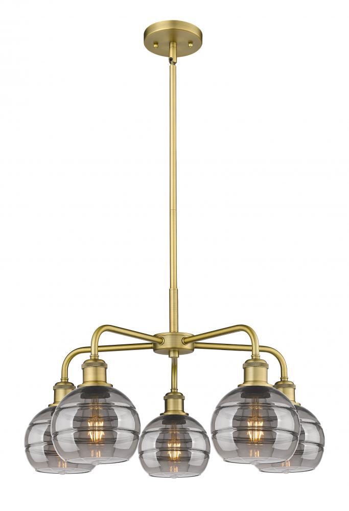 Rochester - 5 Light - 24 inch - Brushed Brass - Chandelier