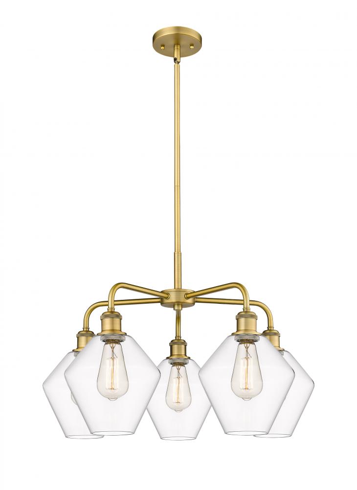 Cindyrella - 5 Light - 26 inch - Brushed Brass - Chandelier