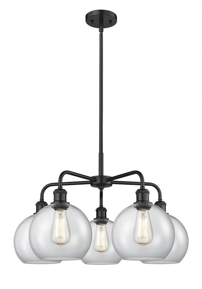 Athens - 5 Light - 26 inch - Matte Black - Chandelier