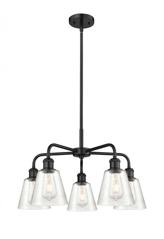 Caton - 5 Light - 23 inch - Matte Black - Chandelier