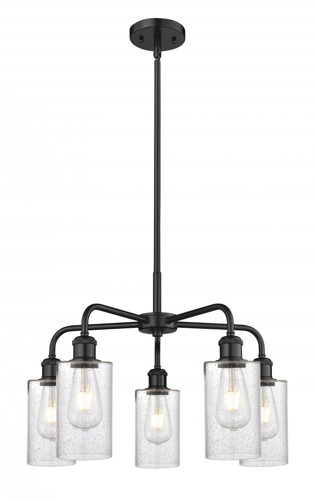 Clymer - 5 Light - 22 inch - Matte Black - Chandelier