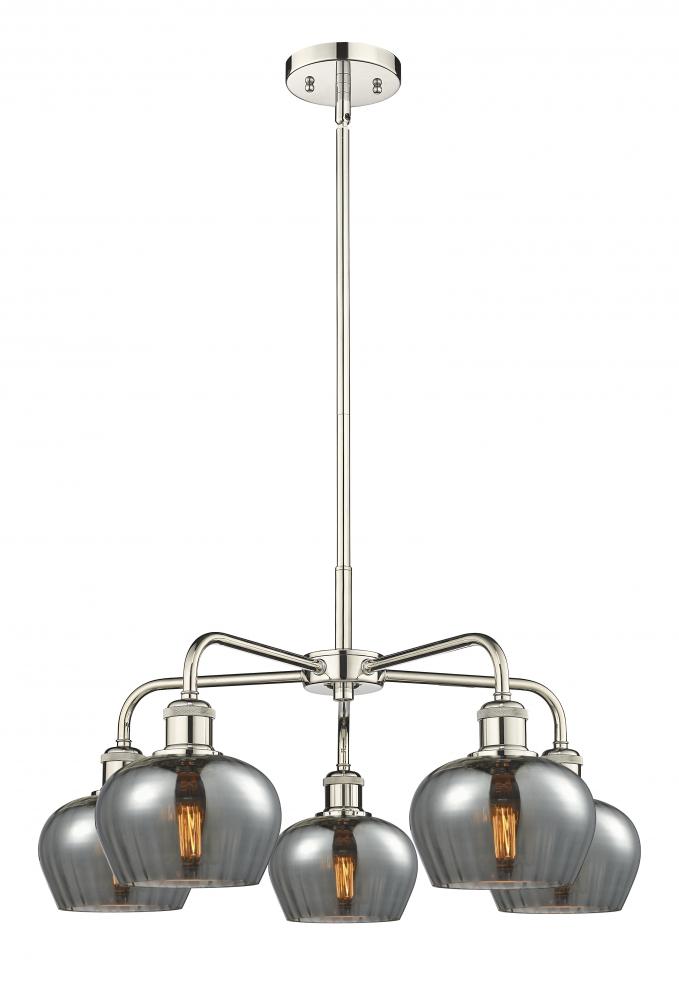 Fenton - 5 Light - 25 inch - Polished Nickel - Chandelier