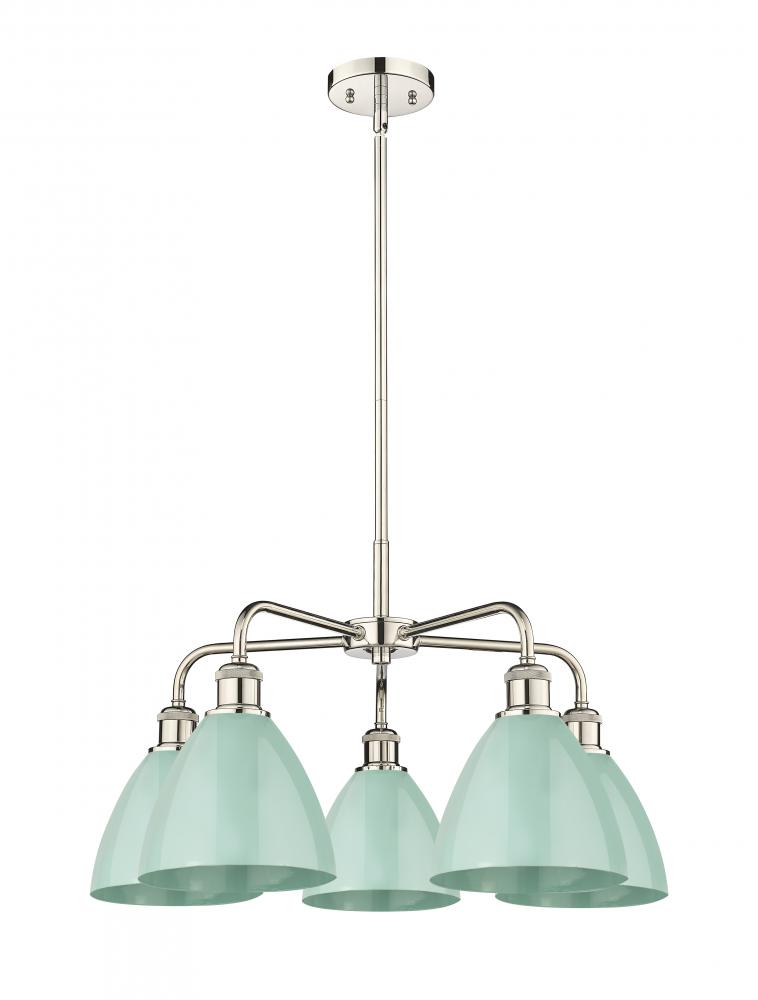 Plymouth - 5 Light - 26 inch - Polished Nickel - Chandelier
