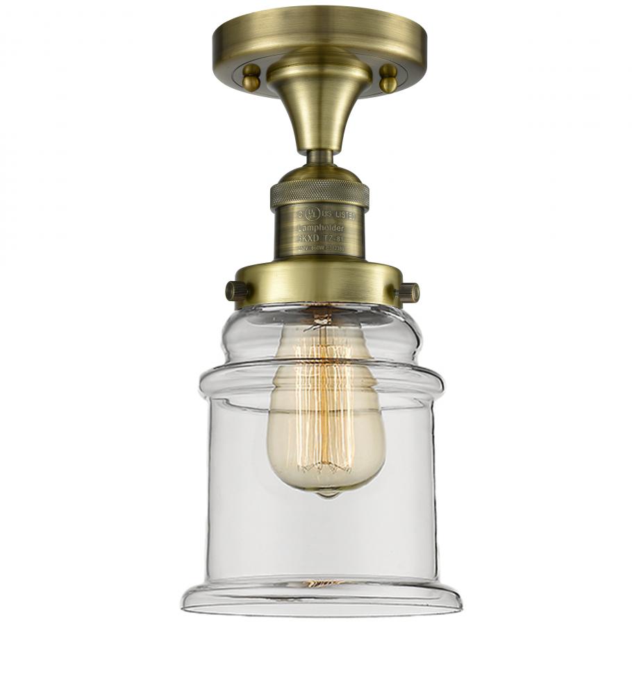 Canton - 1 Light - 6 inch - Antique Brass - Semi-Flush Mount