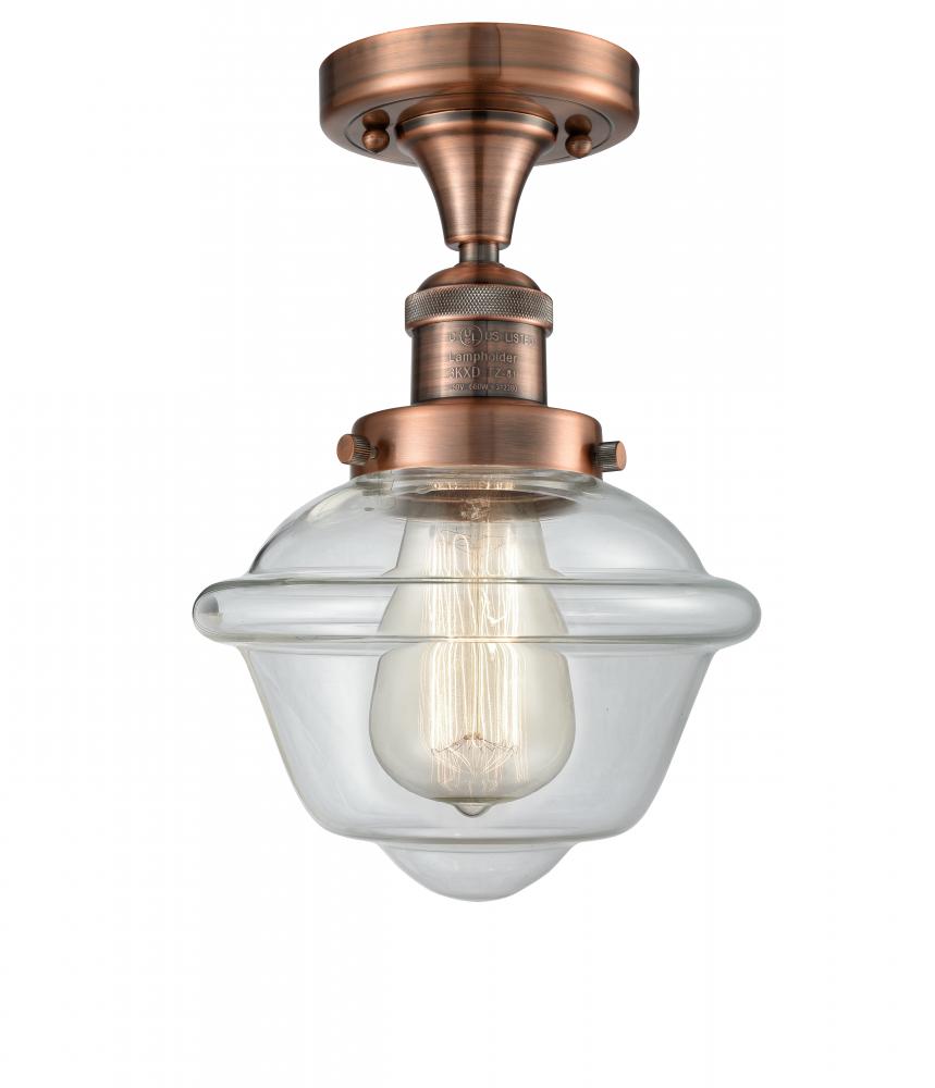 Oxford - 1 Light - 8 inch - Antique Copper - Semi-Flush Mount