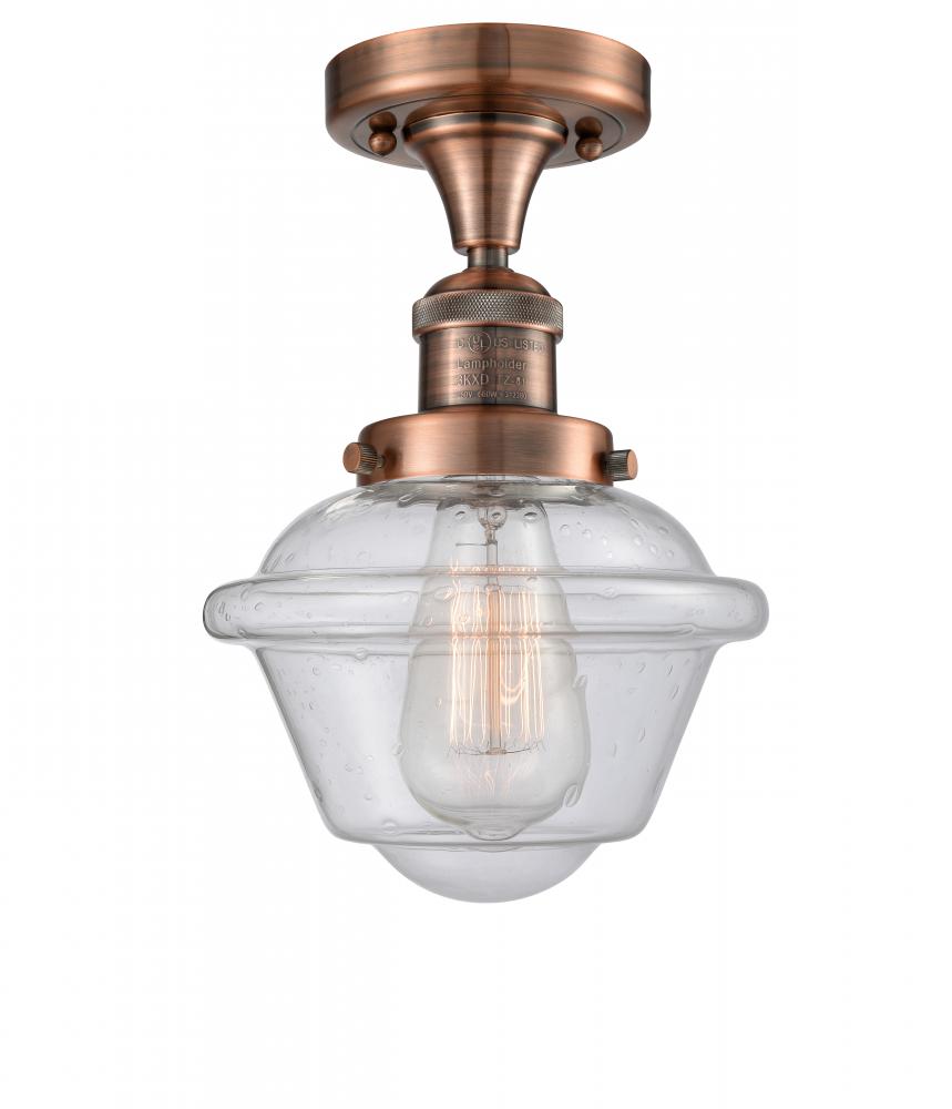 Oxford - 1 Light - 8 inch - Antique Copper - Semi-Flush Mount