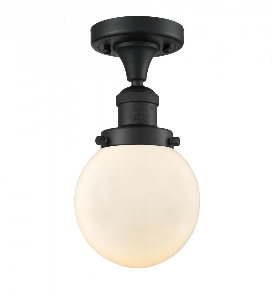 Beacon - 1 Light - 6 inch - Matte Black - Semi-Flush Mount