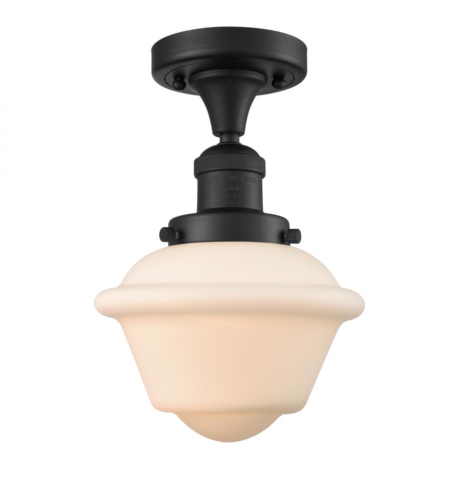 Oxford - 1 Light - 8 inch - Matte Black - Semi-Flush Mount