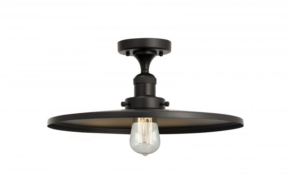 Railroad - 1 Light - 16 inch - Matte Black - Semi-Flush Mount