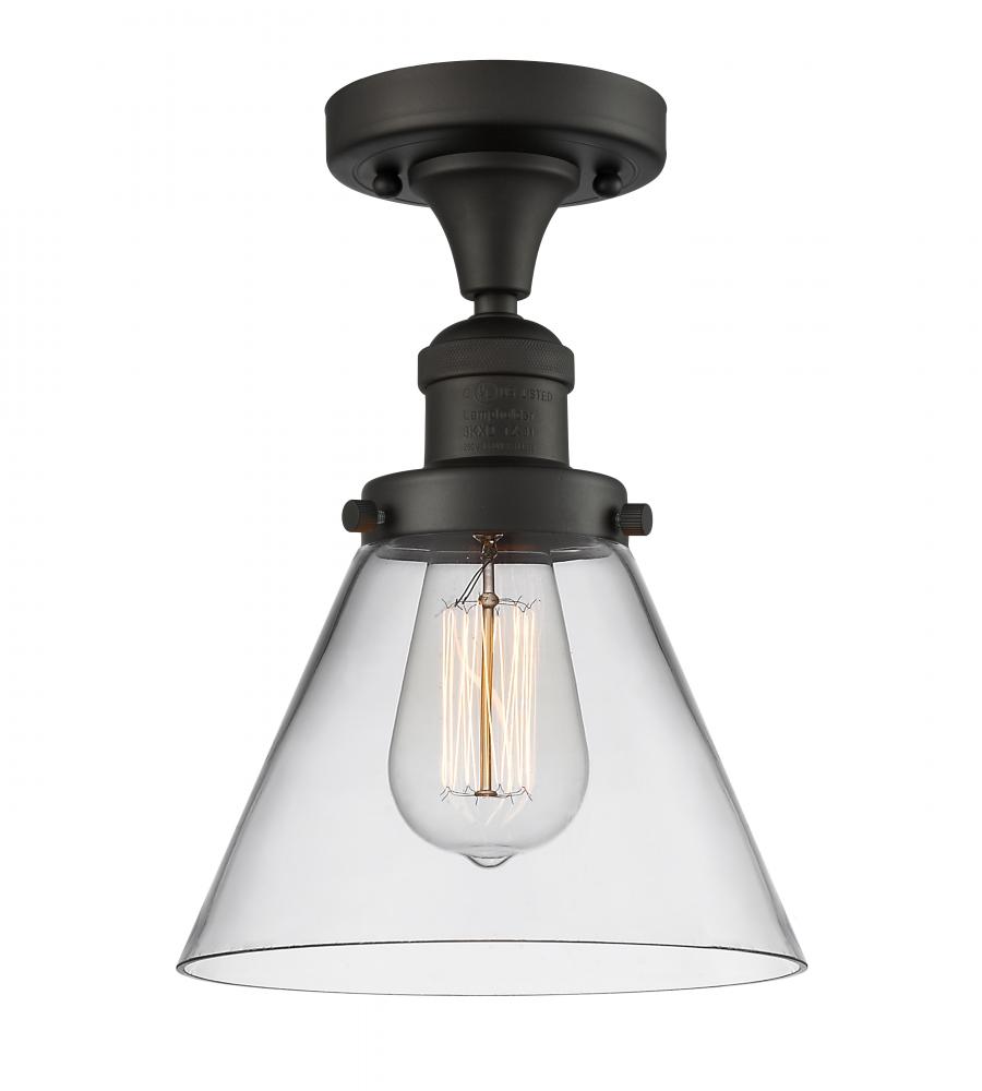 Cone - 1 Light - 8 inch - Oil Rubbed Bronze - Semi-Flush Mount