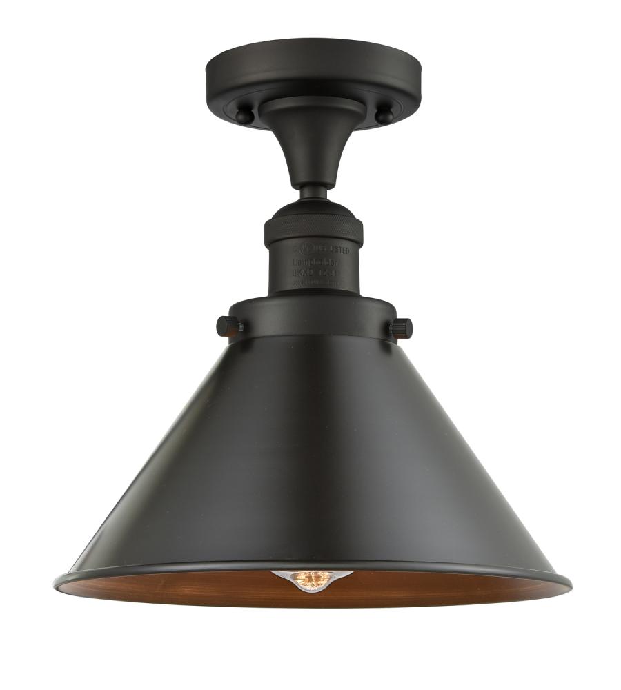 Briarcliff - 1 Light - 10 inch - Oil Rubbed Bronze - Semi-Flush Mount